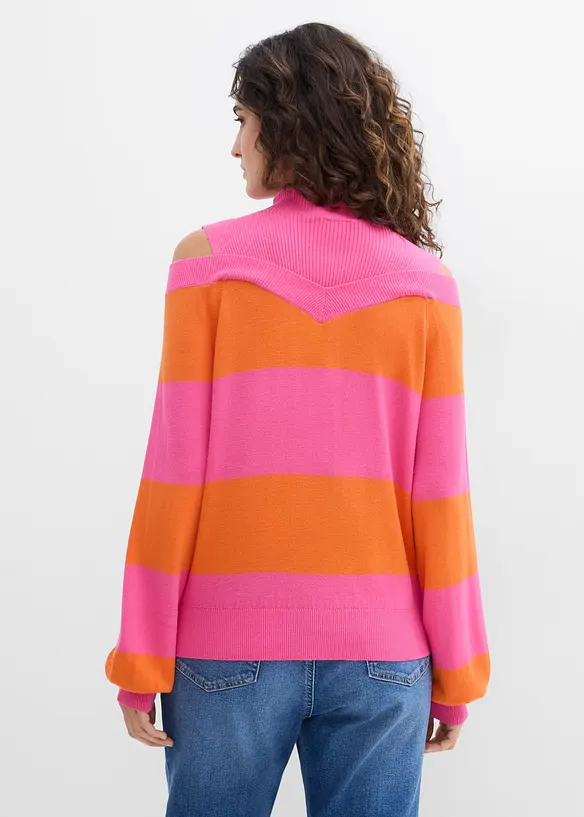 Maglione in filato fine con cut-out sulle spalle, bonprix
