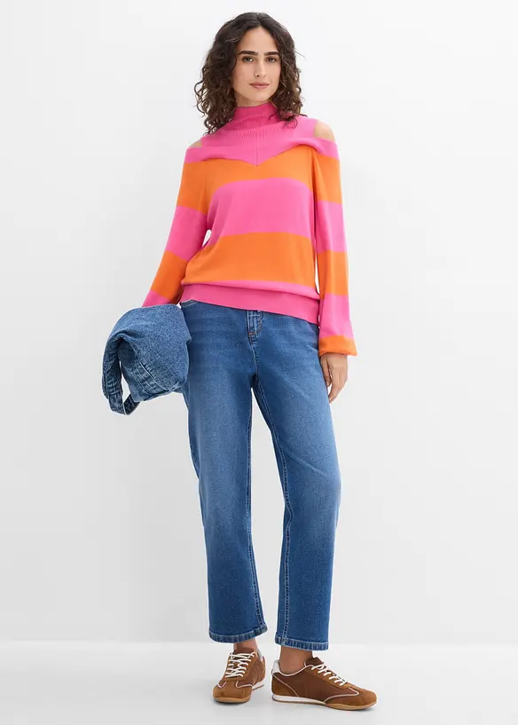Maglione in filato fine con cut-out sulle spalle, bonprix