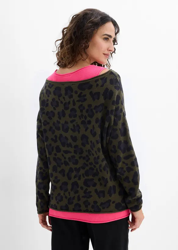 Maglione e top in misto cotone (set 2 pezzi), bonprix