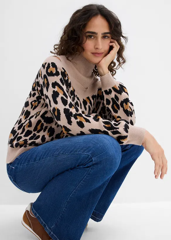 Maglione con cut-out alle spalle, bonprix