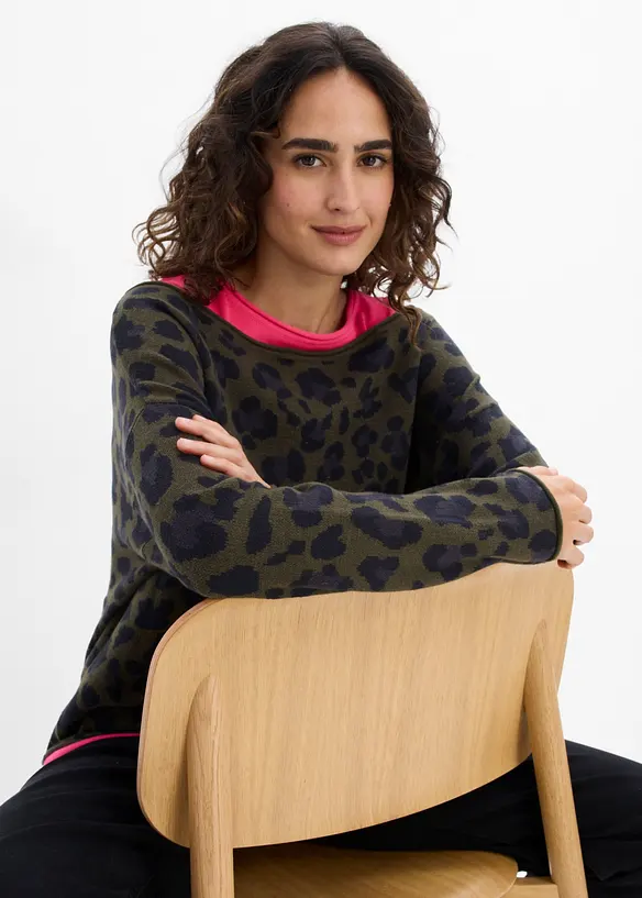 Maglione e top in misto cotone (set 2 pezzi), bonprix