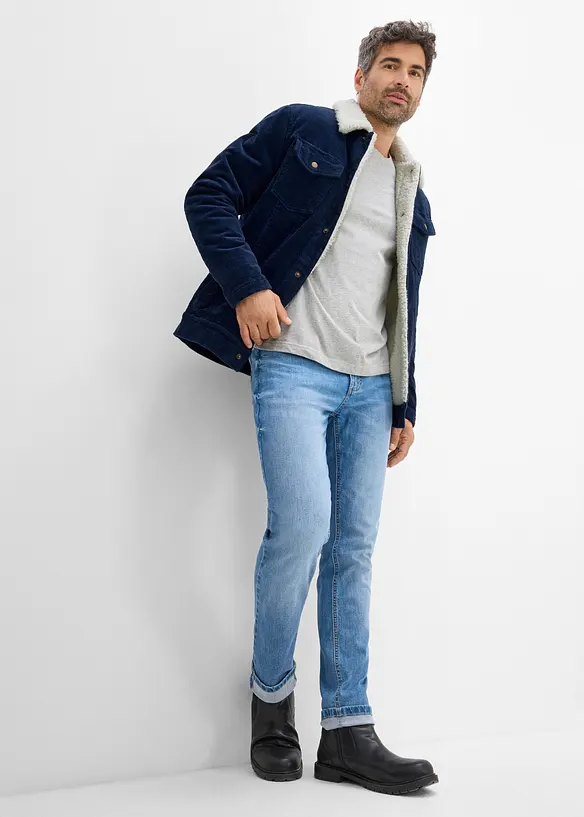 Giacca invernale in velluto a coste con fodera teddy, bonprix