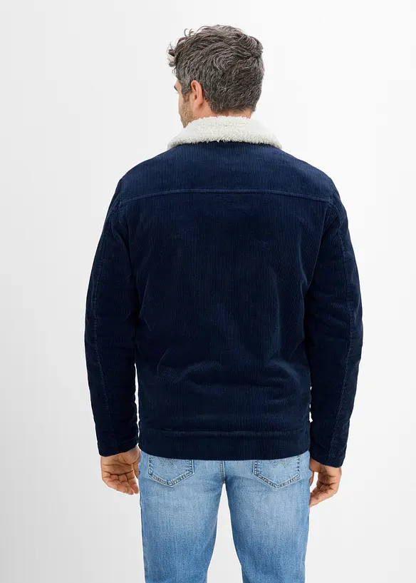 Giacca invernale in velluto a coste con fodera teddy, bonprix