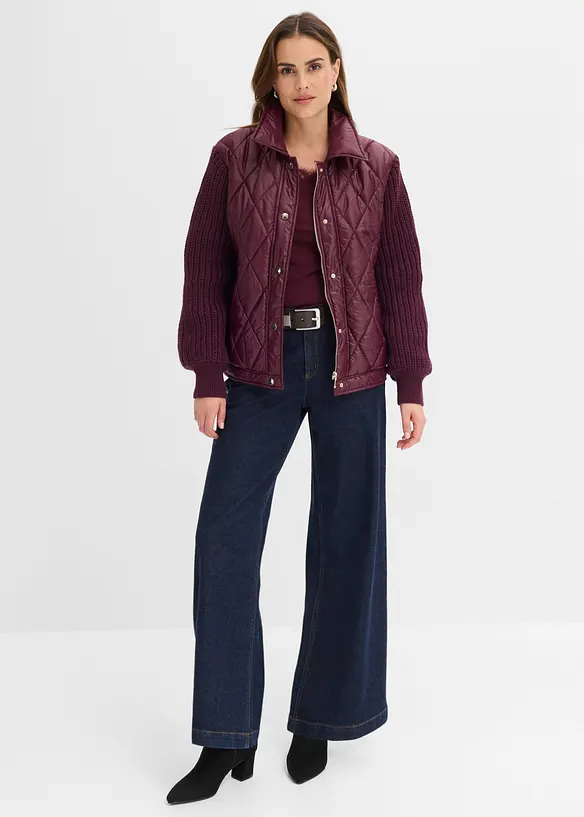 Bomber trapuntato con maniche in maglia, bonprix