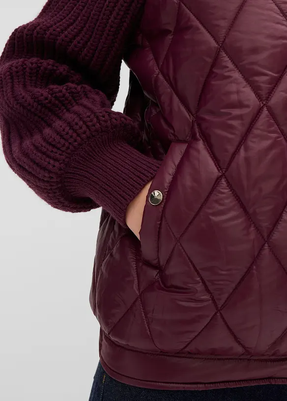 Bomber trapuntato con maniche in maglia, bonprix