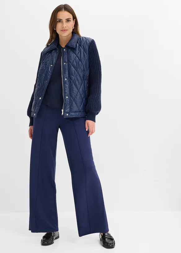 Bomber trapuntato con maniche in maglia, bonprix