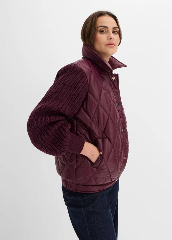 Bomber trapuntato con maniche in maglia, bonprix