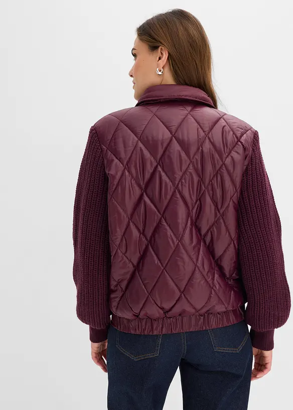 Bomber trapuntato con maniche in maglia, bonprix