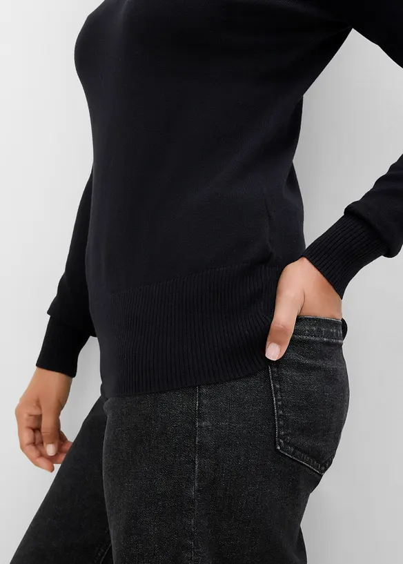 Maglione a collo alto in filato fine, bonprix