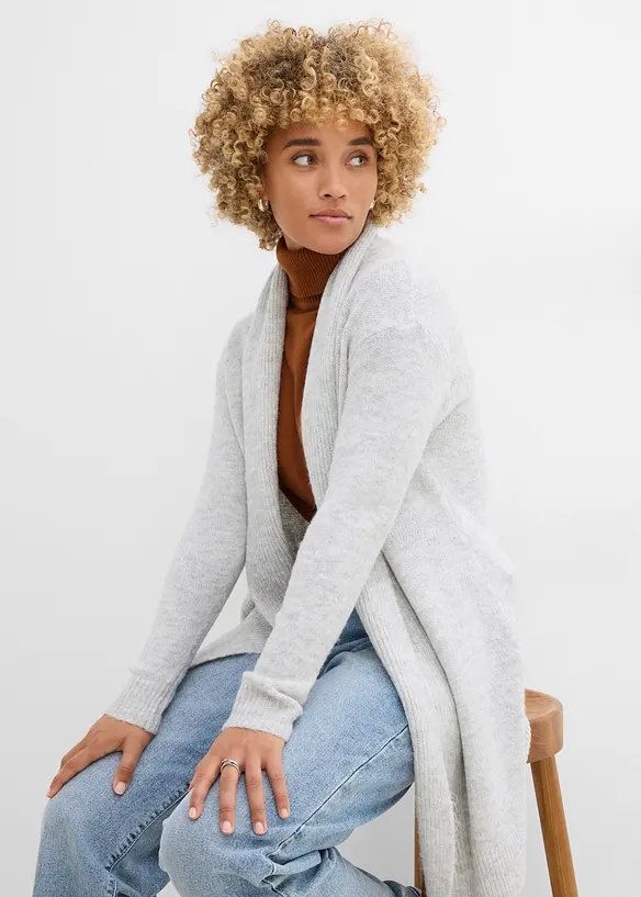 Cardigan lungo con collo a scialle, bonprix