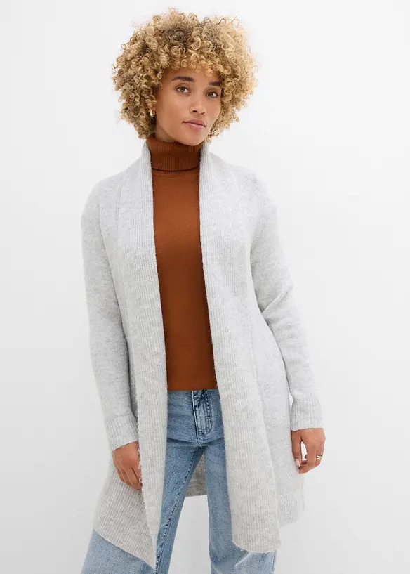 Cardigan lungo con collo a scialle, bonprix
