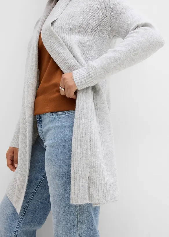 Cardigan lungo con collo a scialle, bonprix