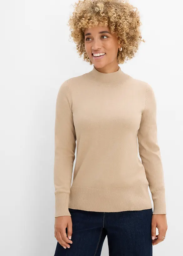 Maglione in filato fine con cotone riciclato, bonprix