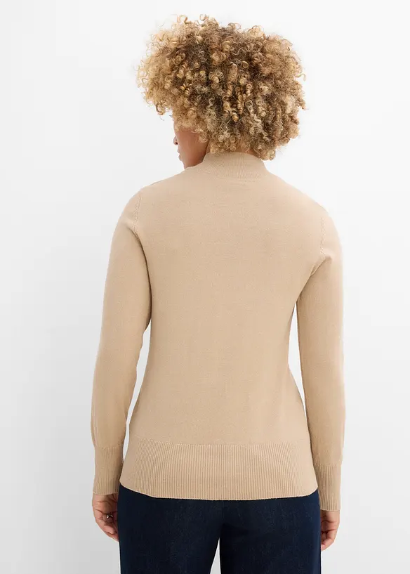 Maglione in filato fine con cotone riciclato, bonprix