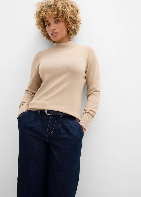 Maglione in filato fine con cotone riciclato, bonprix