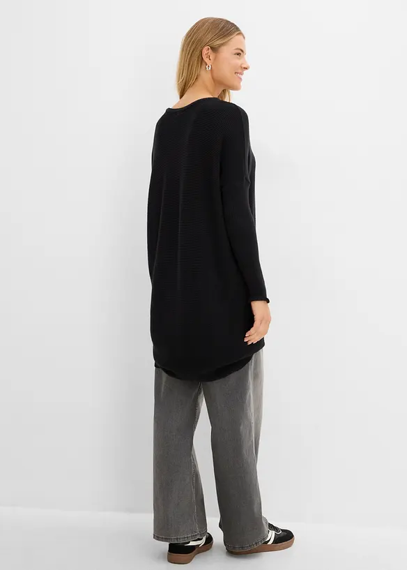 Maglione lungo in misto viscosa, bonprix