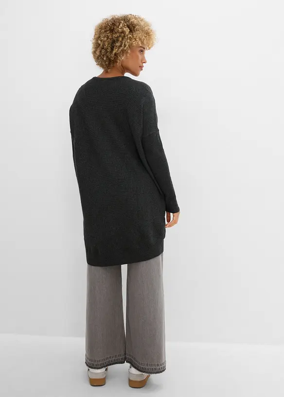 Maglione lungo in misto viscosa, bonprix