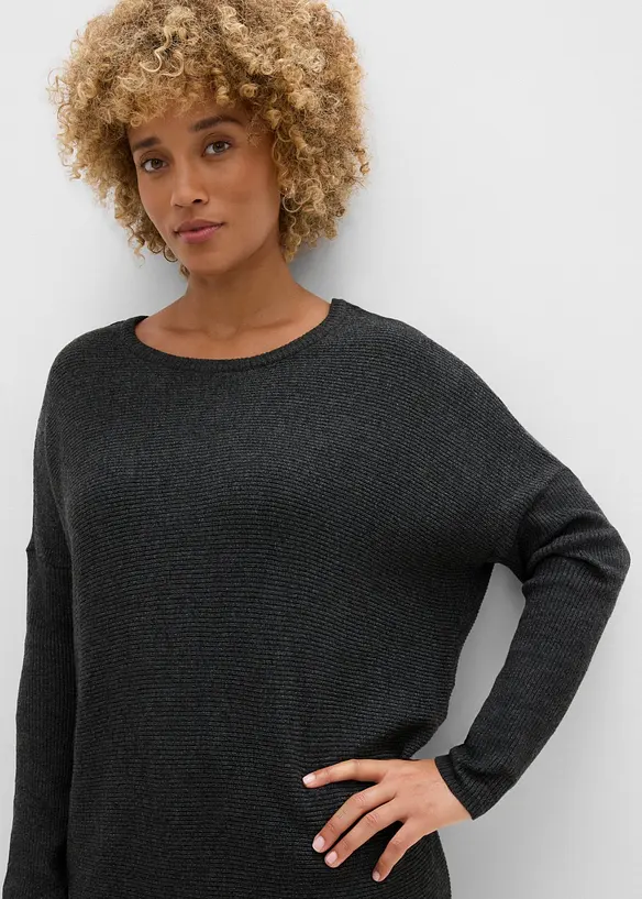 Maglione lungo in misto viscosa, bonprix