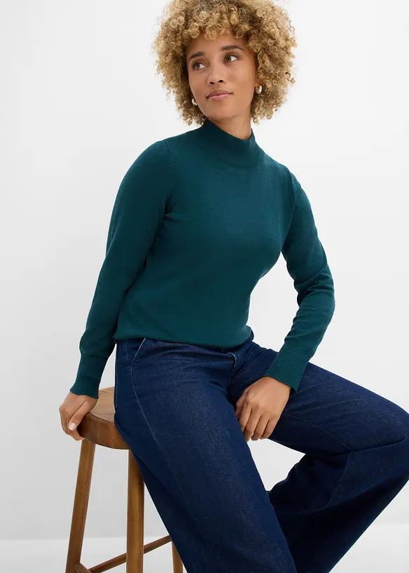 Maglione in filato fine con cotone riciclato, bonprix