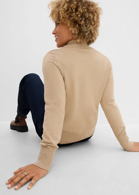Maglione in filato fine con cotone riciclato, bonprix