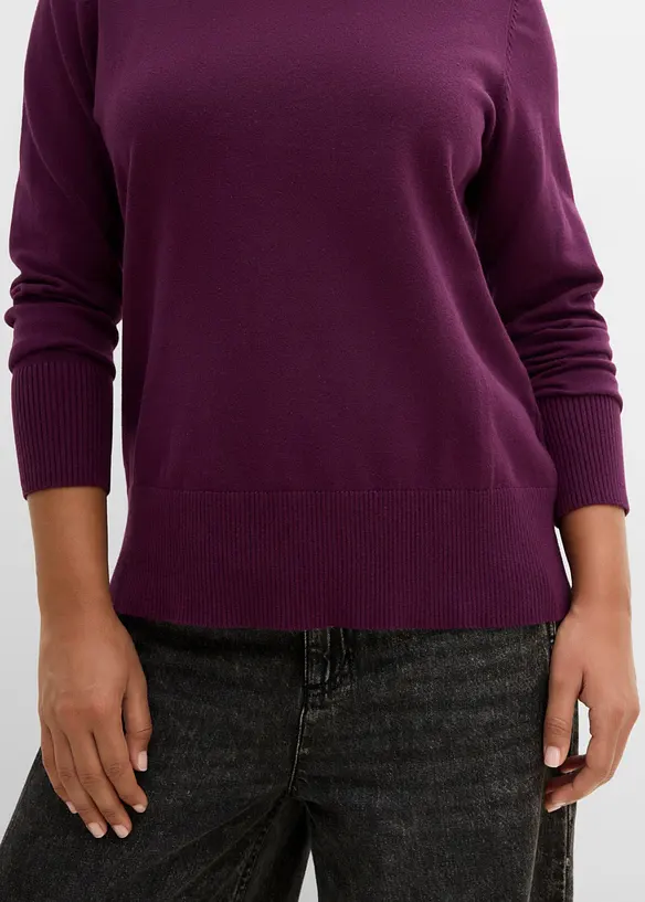 Maglione in filato fine con cotone riciclato, bonprix