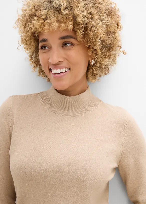 Maglione in filato fine con cotone riciclato, bonprix