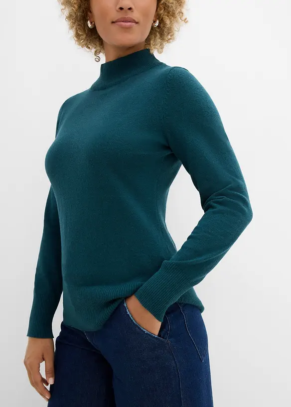 Maglione in filato fine con cotone riciclato, bonprix