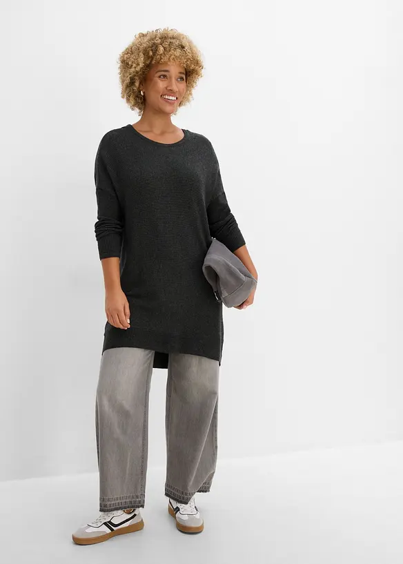 Maglione lungo in misto viscosa, bonprix