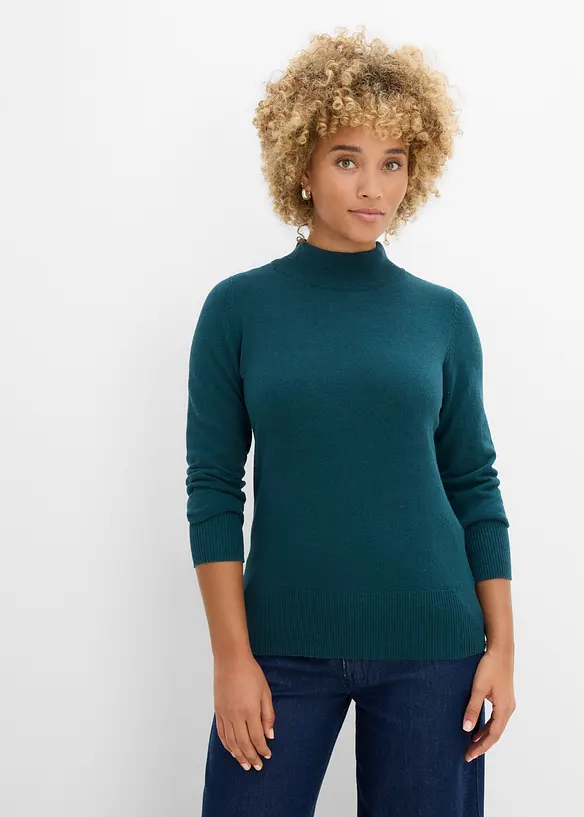 Maglione in filato fine con cotone riciclato, bonprix