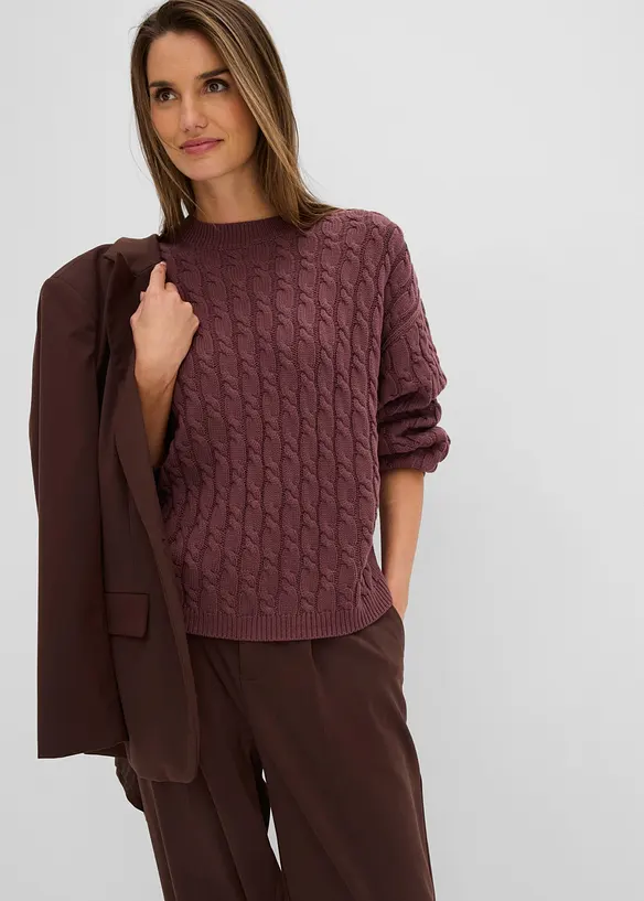 Maglione a trecce, bonprix