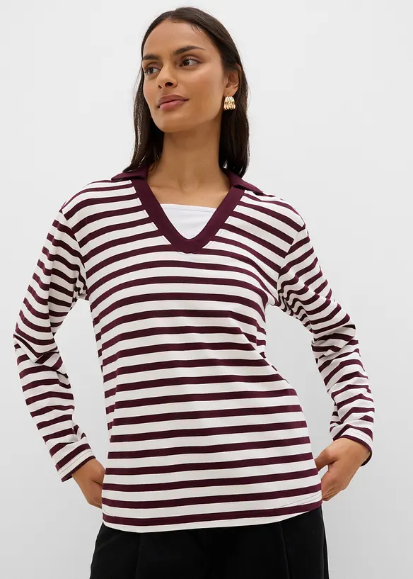 Polo 2 in 1 con scollo a V, bonprix