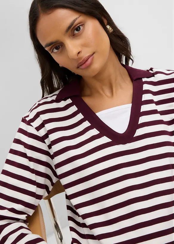 Polo 2 in 1 con scollo a V, bonprix