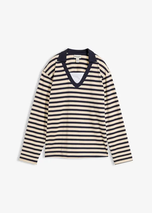 Polo 2 in 1 con scollo a V, bonprix