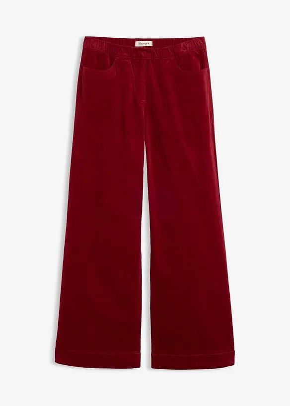 Pantaloni in velluto a coste di misto cotone, vita alta, bonprix
