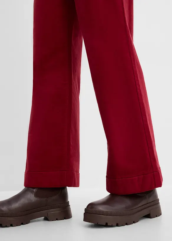 Pantaloni in velluto a coste di misto cotone, vita alta, bonprix