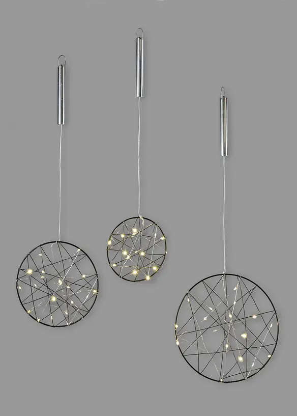 Set di decorazioni LED da appendere (set 3 pezzi), bonprix