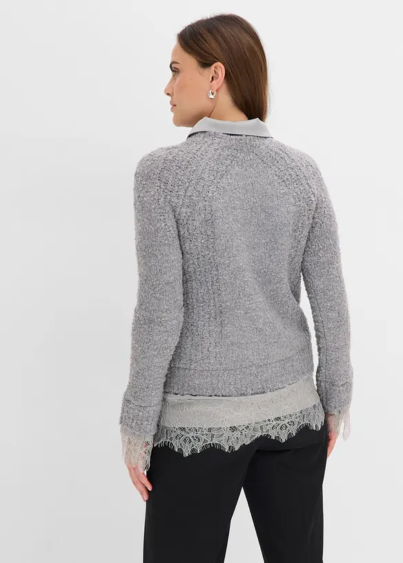 Maglione con inserto a camicia, bonprix