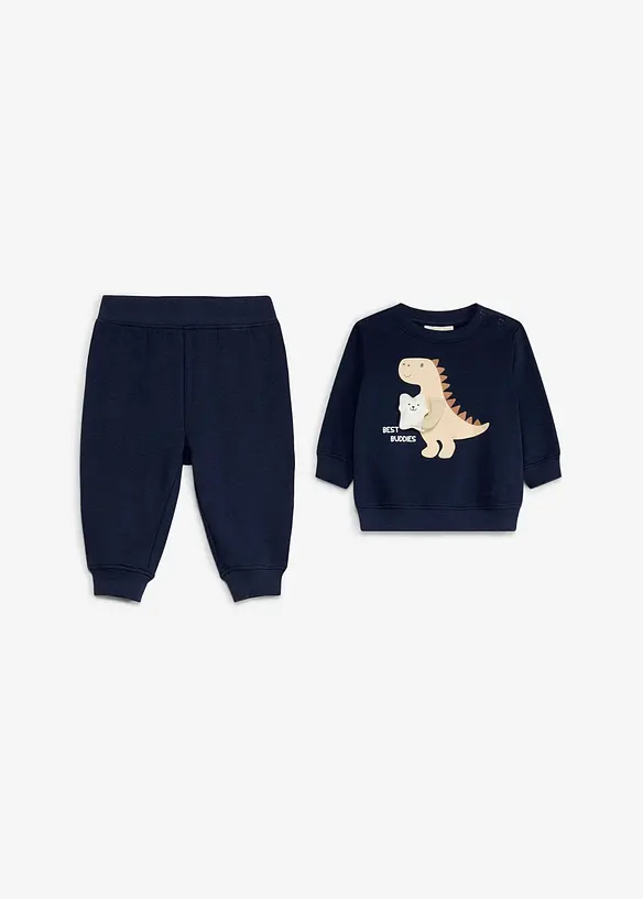 Felpa e pantaloni in puro cotone biologico (set 2 pezzi), bonprix