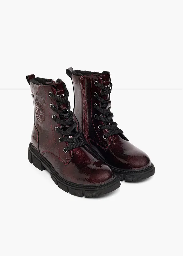 Scarponcini stringati Tom Tailor effetto vernice, Tom Tailor