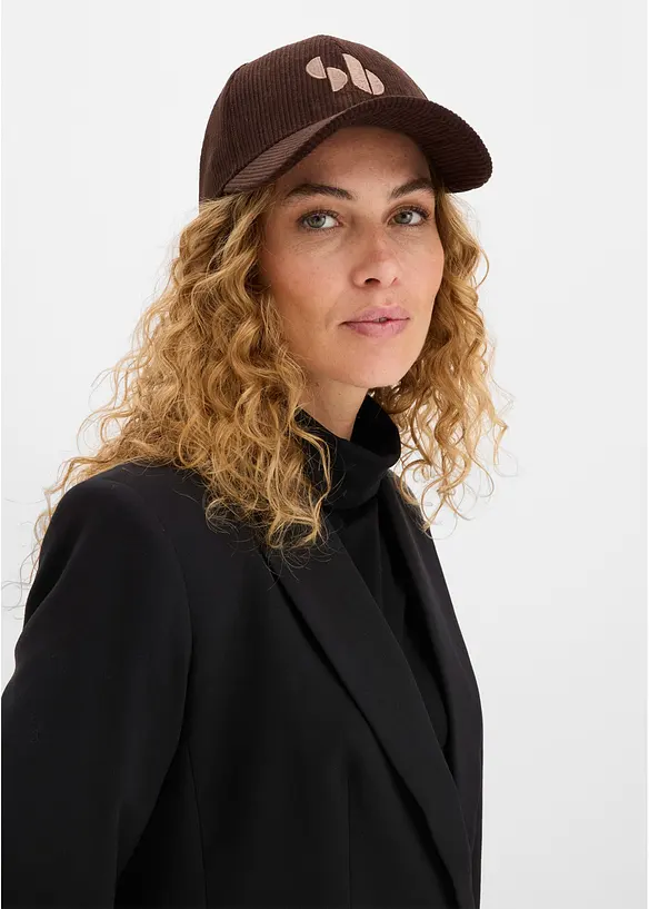 Cappello con visiera in velluto a coste, bonprix