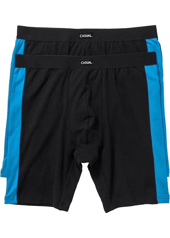 Boxer aderenti lunghi con cotone (pacco da 2), bonprix