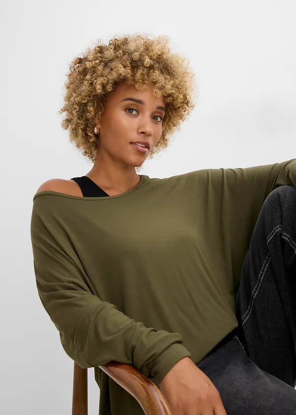 Maglia lunga con top in misto viscosa, bonprix