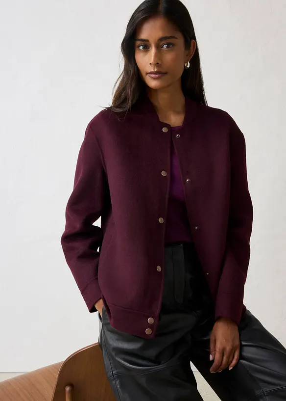 Bomber in misto lana morbido, bonprix