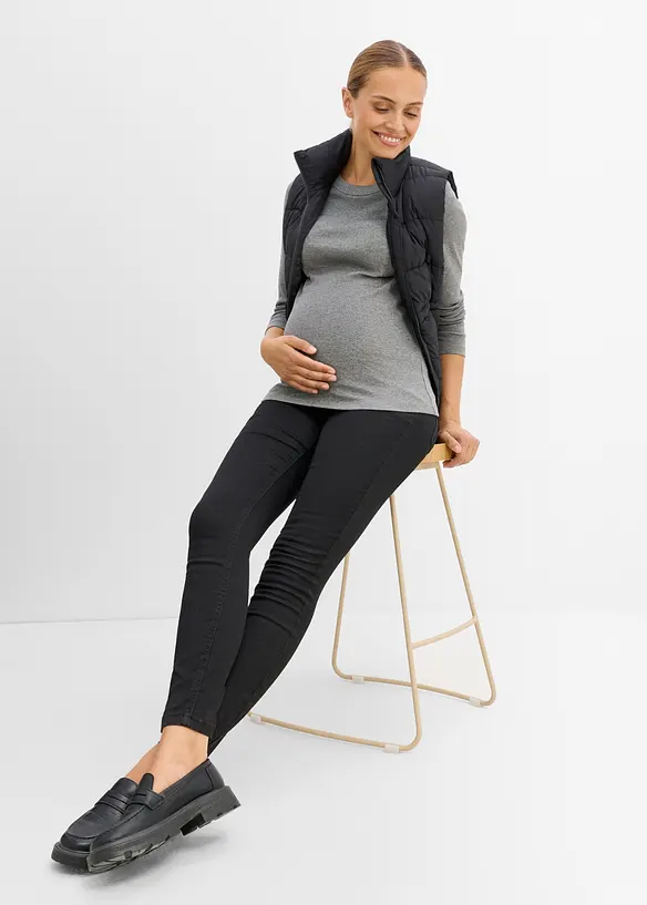 Maglia pr&eacute;maman a costine in puro cotone (pacco da 2), bonprix