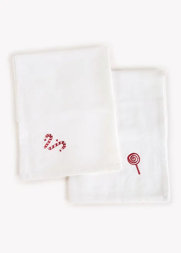 Tovaglioli in tessuto di cotone biologico con ricamo (pacco da 4), bonprix