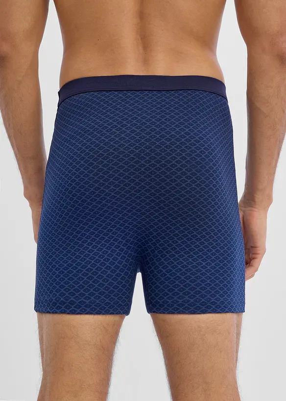 Boxer aderenti a vita alta di lunghezza media con morbido cotone (pacco da 3), bonprix
