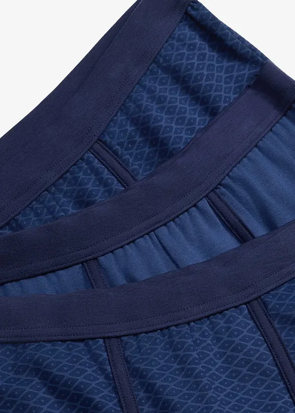 Boxer aderenti a vita alta di lunghezza media con morbido cotone (pacco da 3), bonprix