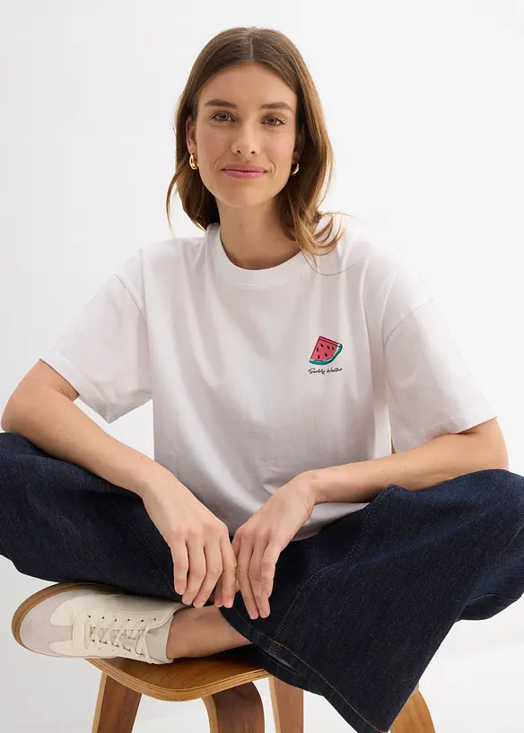 T-shirt oversize in puro cotone biologico, bonprix
