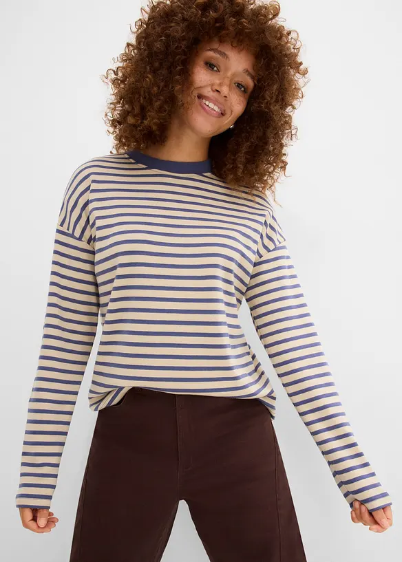 Maglia a maniche lunghe in cotone pesante, bonprix