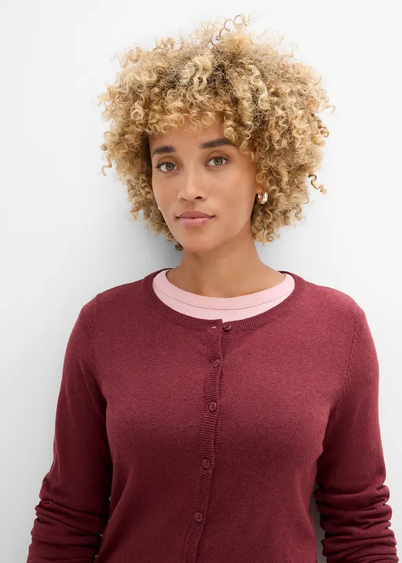 Cardigan in maglia fine con cotone riciclato, bonprix